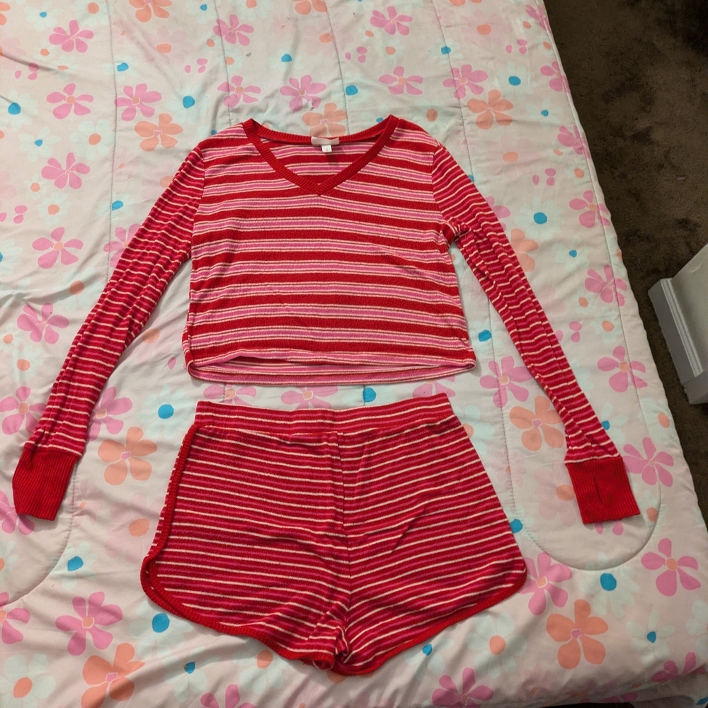 Colsie Pajama color Red With Lines Size M